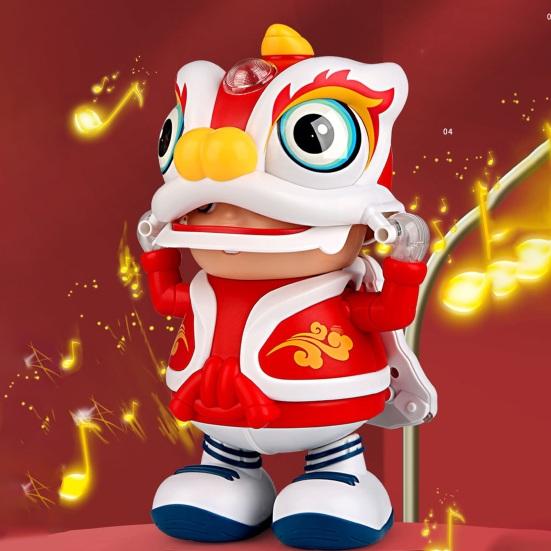 Elektryczny robot do tańca swingowego w stylu chińskim zabawna muzyka w stylu retro efekt świetlny żywa zabawka taneczna dla dzieci