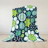 Blue And Green Floral Print Flannel Blanket Warm Soft Halloween Christmas Couch Warm Cozy Decorative Decor Gift For All Season