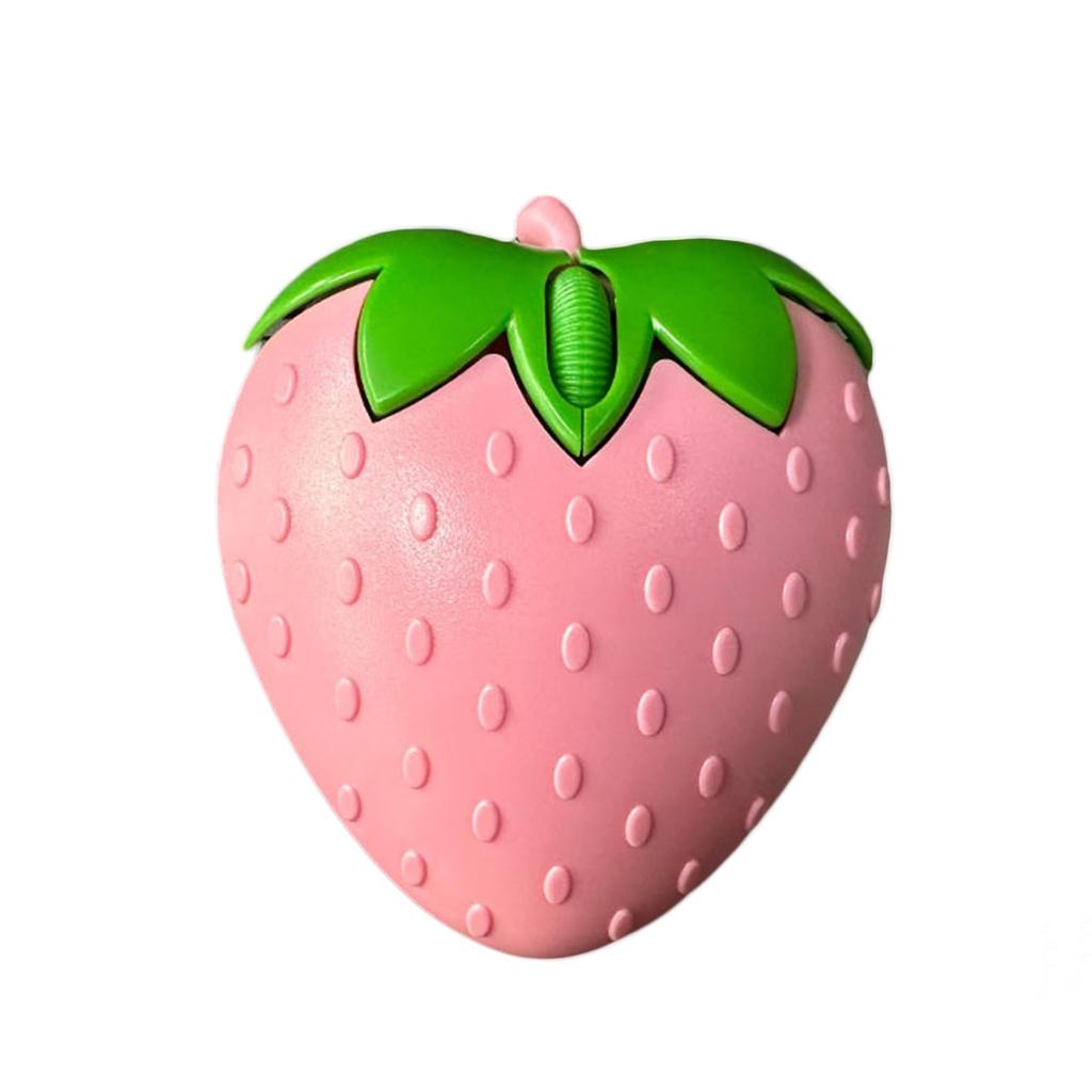 Wireless 2.4G & Bluetooth Dual-Mode Mouse, Strawberry Mouse Style, Lightweight, 3 Buttons, 1200 DPI Optical, Cute, Kids' Wireless Mouse, Compatible