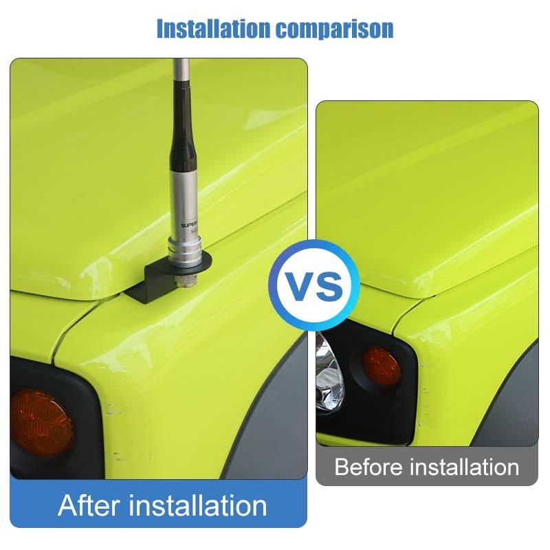 Metal Car Engine Hood Antenna Bracket Mount Stand For Suzuki Jimny 2019 Up Exterior Accessories
