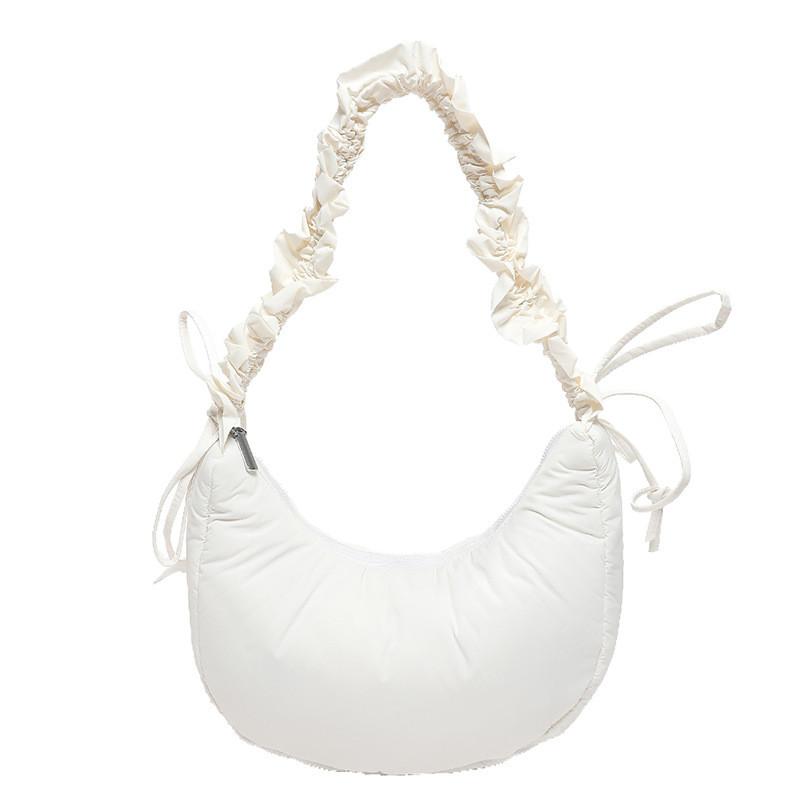 Borsa a Spalla in Nylon 'Cloud' con Design Pieghettato per Uso Quotidiano