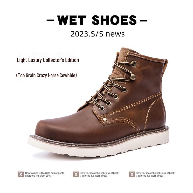 Men's Retro Martin Boots 2025 - Extra Size Spring/Autumn Outdoor Short Work Boots
