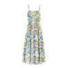 Holiday wind floral suspender skirt oil painting style dress women's spring waist thin A-shaped long dress tube top skirt