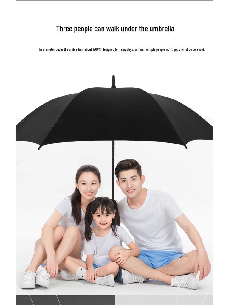 Extra Large Windproof Golf Umbrella with Long Handle, Sun Protection, and Customizable Logo