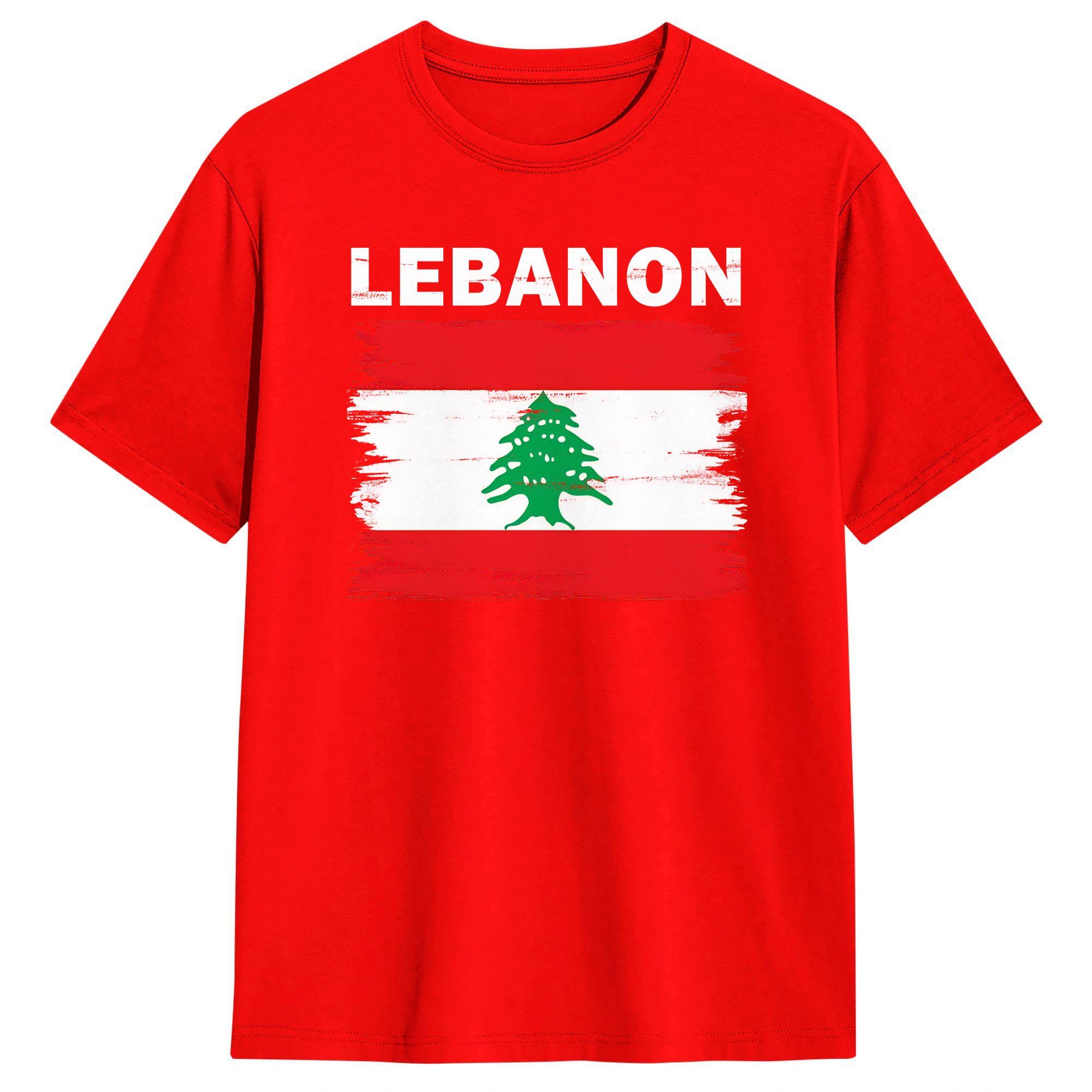 

Lebanon Flag National TShirt Men Vintage T Shirts Summer O Neck Harajuku Tee Shirt Loose Oversize Clothing S