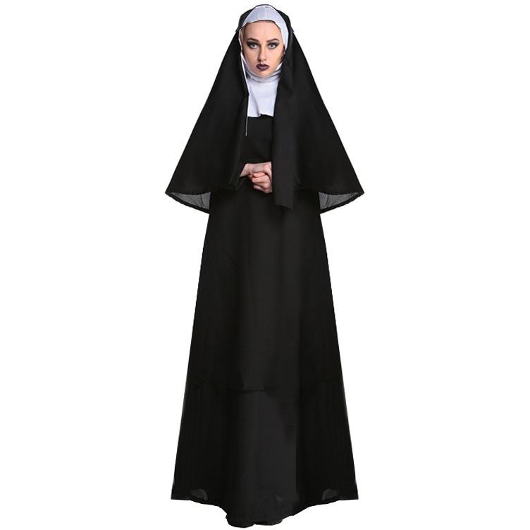 Halloween Nun Costumes, Adult, Female New Models, European and American Costume Ball Role-playing Stage Costumes