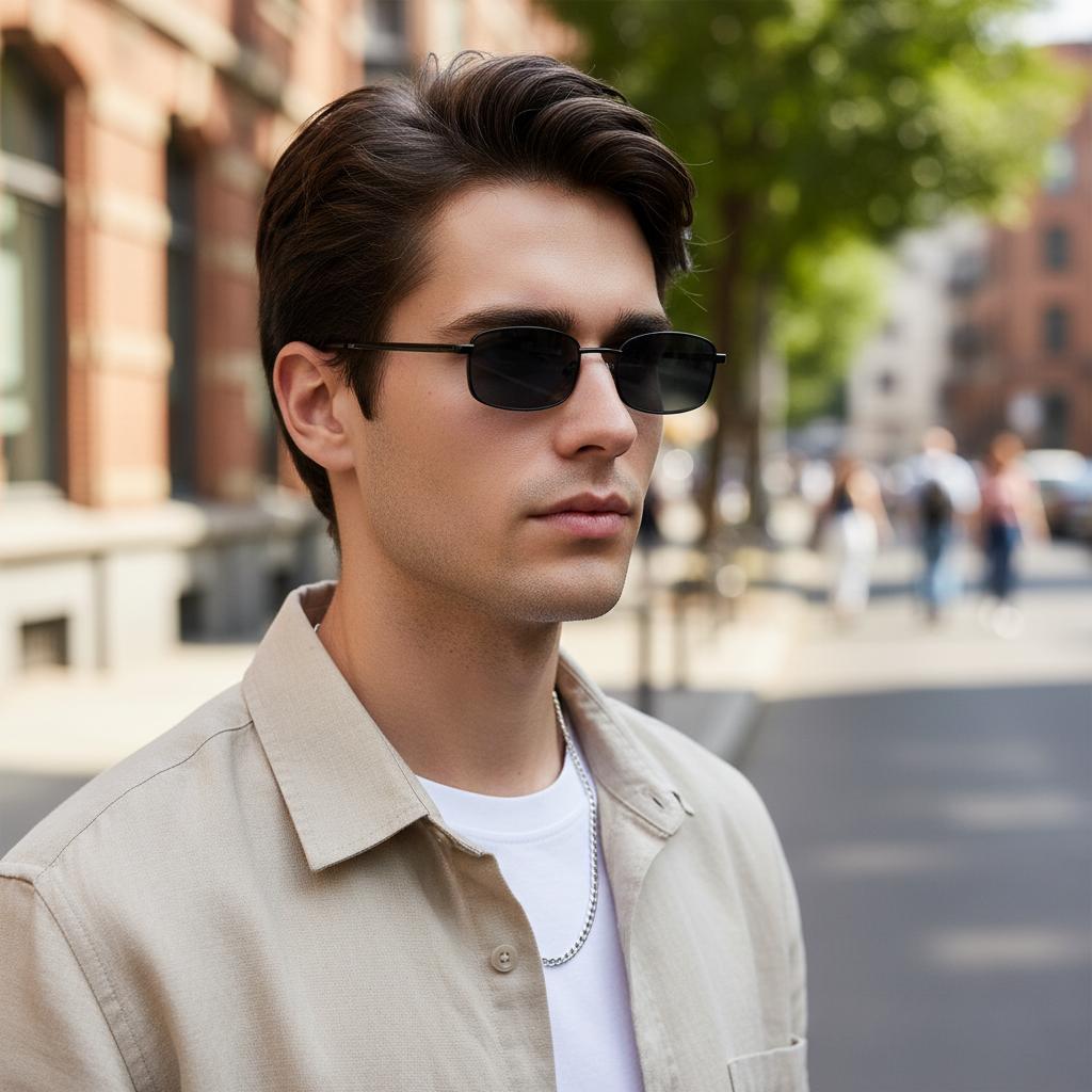 Xiaomi Square-shaped Small Frame Glasses, Uv-protective Sunglasses, Fashionable And Versatile1008