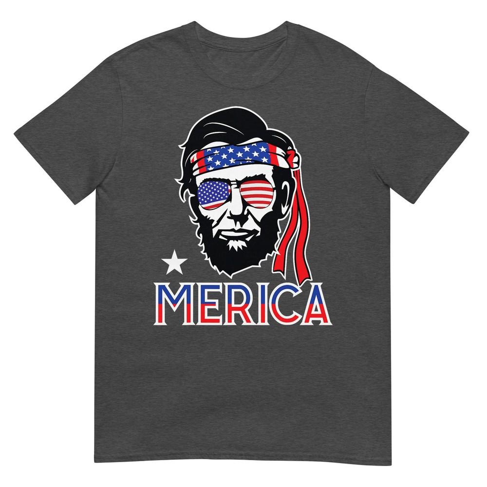 Abraham Lincoln 4th Of July Merica Unisex Unisex American Flag Tshirt