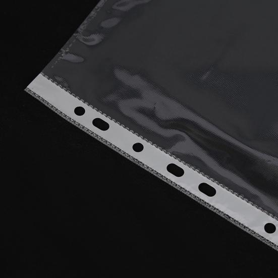 100 Pcs A4 Clear Document Folder Transparent Waterproof Case Document Paper Organizer 11-Hole File Folder for A4 Size Paper School Office Supplies