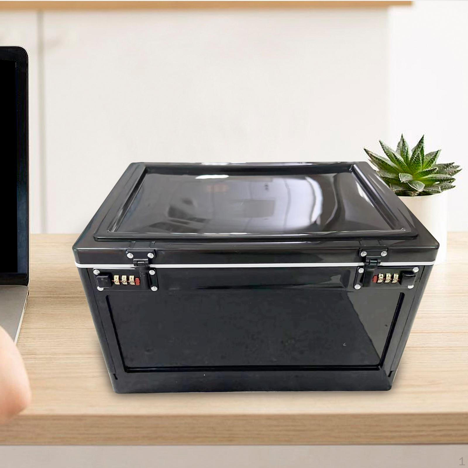 Запираемый ящик для хранения с паролем, косметический органайзер, контейнер для драгоценностей, еда Black White