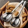 ZISIZ 304 Stainless Steel Long Handle Slotted Serving Spoon