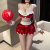 Seductive Christmas Lingerie Set: Three-Piece Robe, Dress, and Fairy Costume