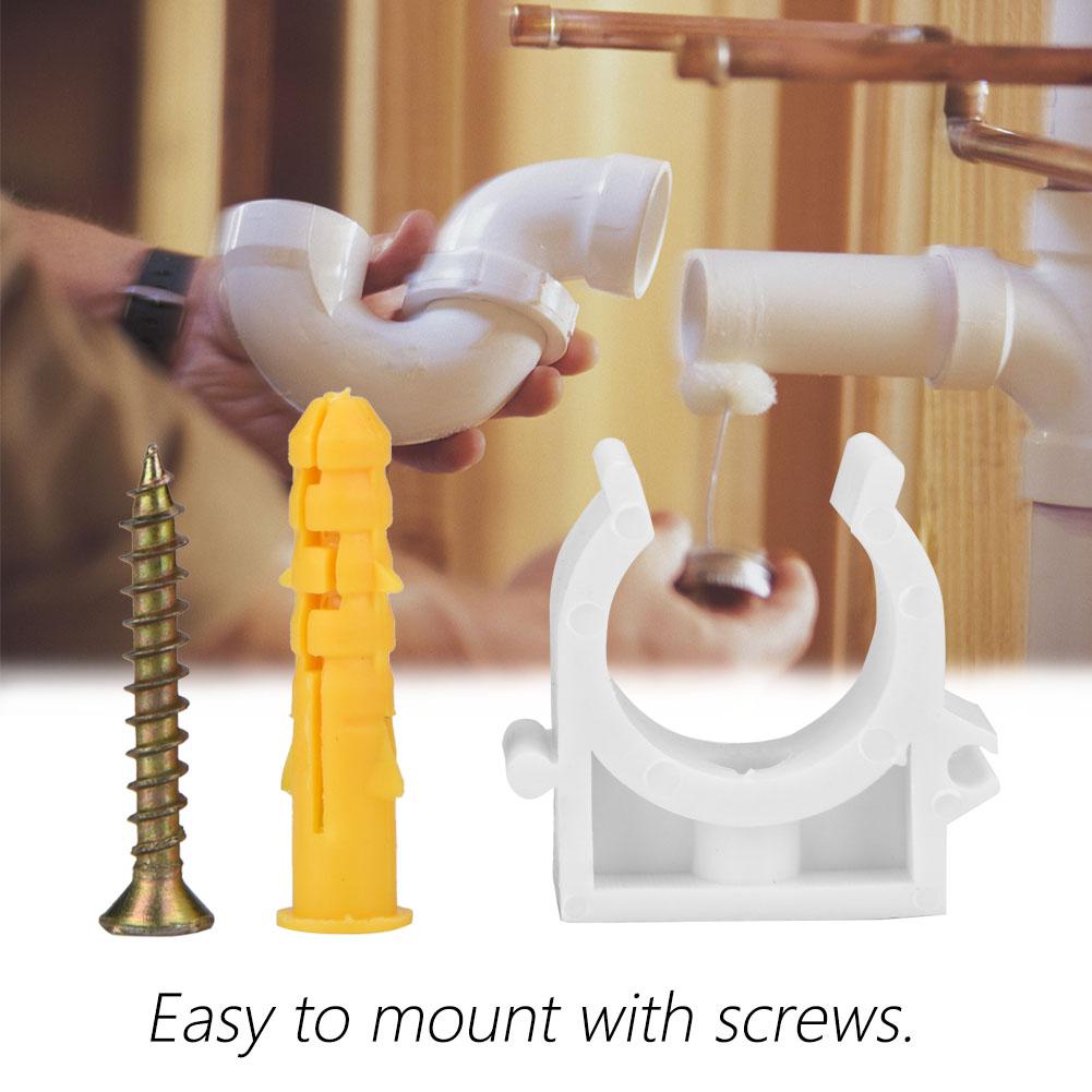 20pcs 16Celsius20Celsius25Celsius32mm U Shaped Combination Pipe Clamp Fixed Clips with Screws (16mm)