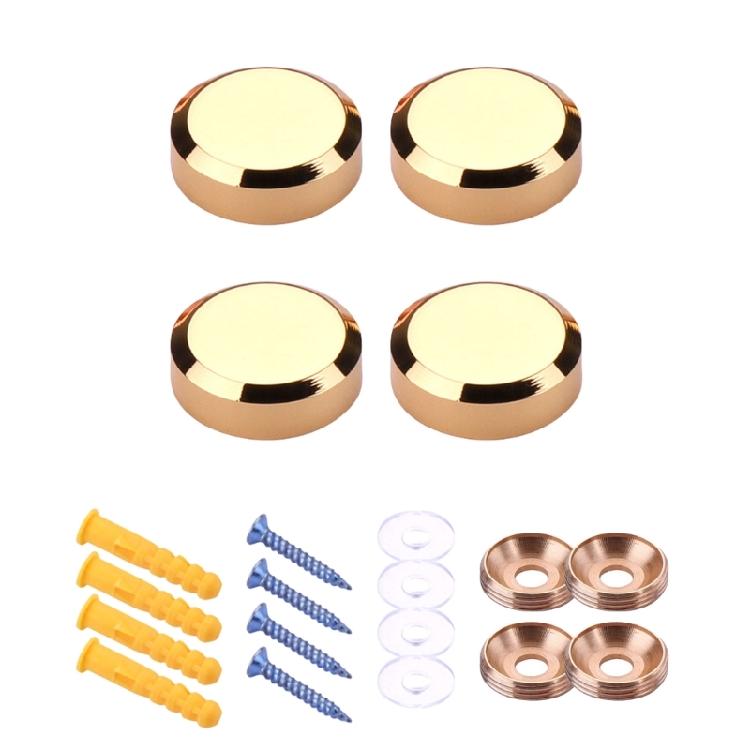 Set of 4 Gold Tone Brass Mirror Fasteners Practical Designs for Secure Mounting in Residential and Business Space