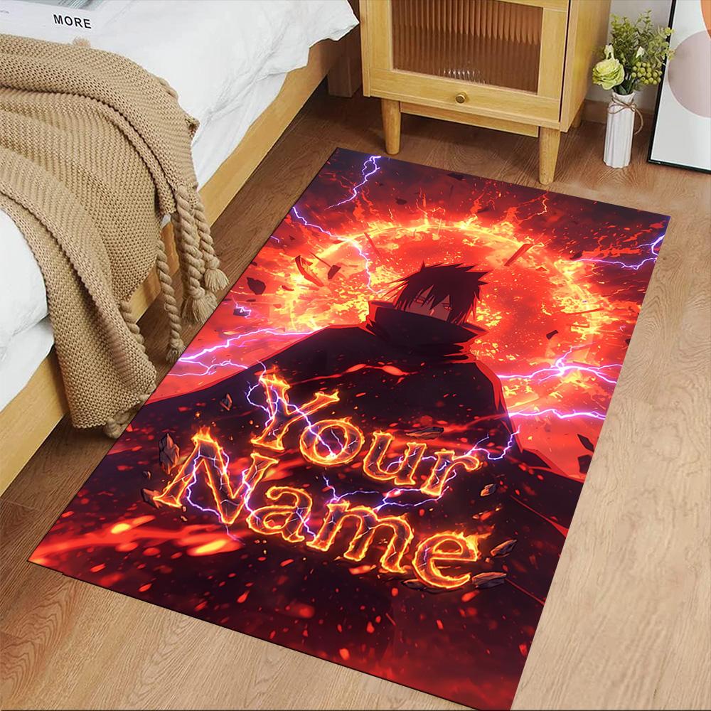 Naruto Character Customizable Name Floor Rug Office Rug Suitable for Kitchen Hallway Decorate Room Bedrooms Anti-slip Rug Decorate Offices