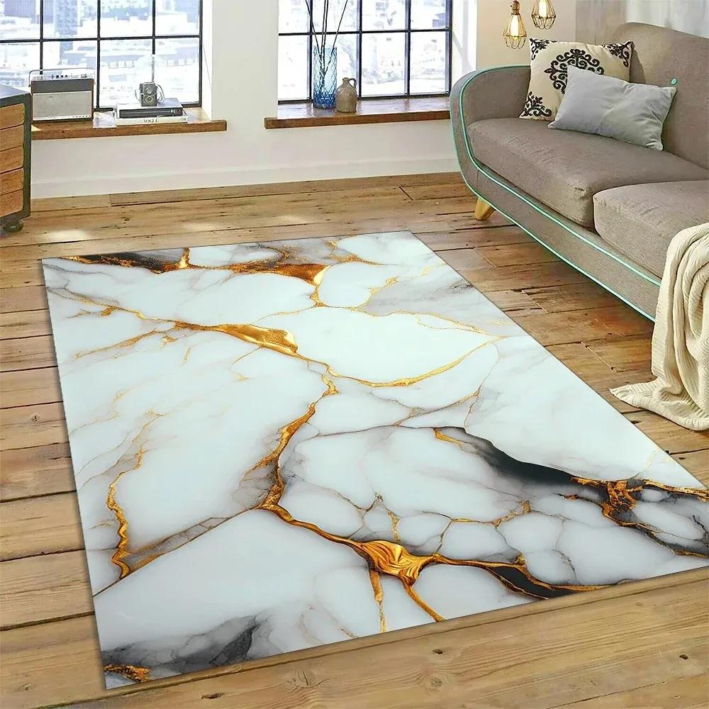 Luxurious Abstract Marble Carpet for Living Room Sofa Home Decoration Large Rugs Non-slip Bedroom Bedside Coffee Table Floor Mat