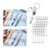 Portable 12 Pcs Beadable Keychain Charm Set Sturdy Alloy Blanks Beading Keyring Accessories for Craft Suppplies Jewelry