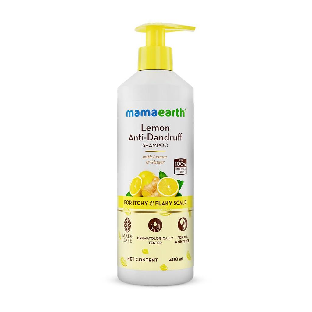 Mamaearth Lemon Ginger Anti Dandruff Shampoo For Itchy Scalp – Soothes Flakes & Irritation – Safe For Men & Women – 400ml