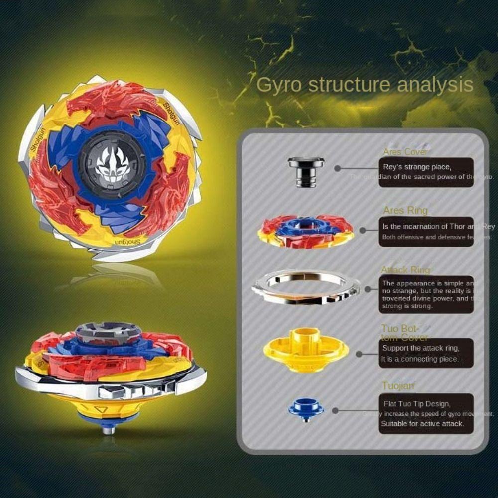 Con lanzador giroscopio juguetes de doble capa peonza juguetes al aire libre juguete giroscópico de metal niños niñas