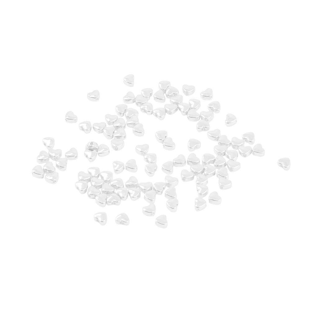 100 τμχ 5mm Mini Love Heart Spacer Loose Beads για κοσμήματα DIY