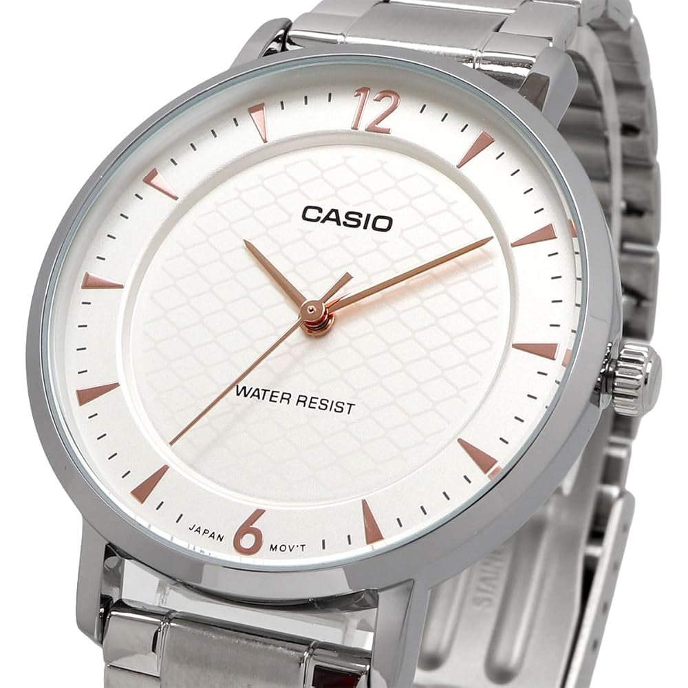 Casio Analog Quartz Women's Watch LTP-VT04D-7A White Metal Band Imported Model