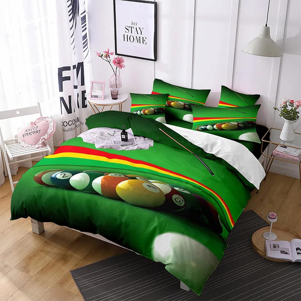 Billiards Duvet Cover Black 8 Ball with Fire Sports Games Theme Billiard Ball Bedding for Boys Girls Teens Bedroom Decorations