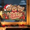 DIY Festive Displays Yorkshire Terrier Christmas Window Clings Yorkie Static Glass Sticker for Holiday Decorations Decorations Removable PVC