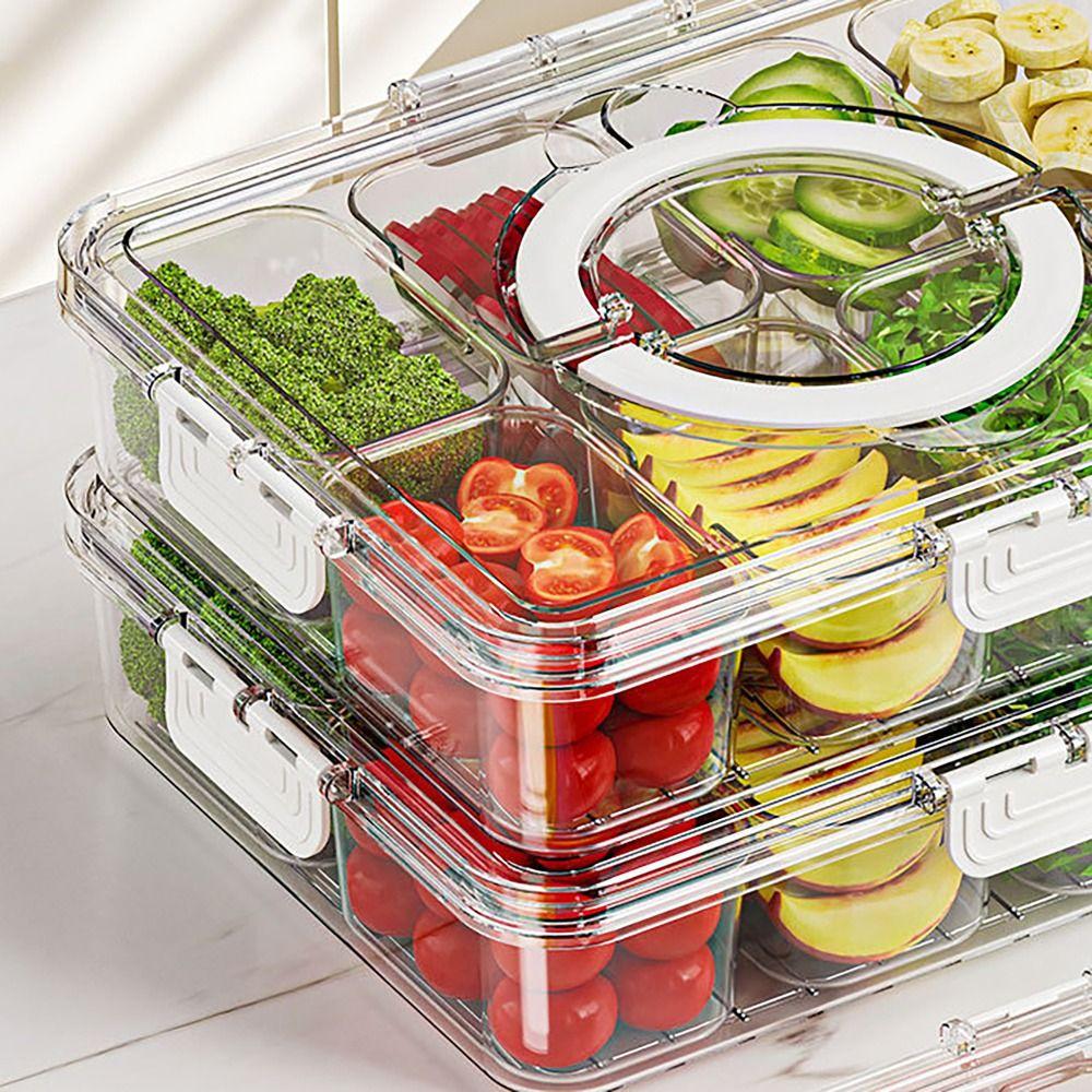 with Handle Seasoning Box 8 Separated Snack Platters Charcuterie Container for Kitchen picnic