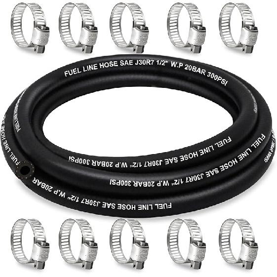 Fuel Line 5/16 Inch ID, Fuel Hose 10FT, J30R7 Fuel Line Hose NBR For Automotive Fuel Systems Engines.