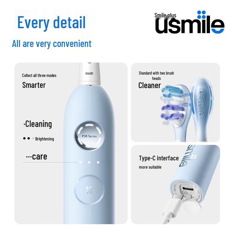 usmile P30 Electric Toothbrush with 6-Zone Navigation Ring