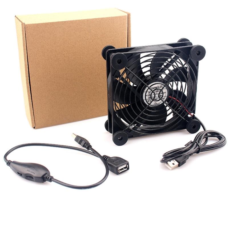 120mm USB Router Fan 12050 2000RPM Computer Router Cooling Fan for Receiver DVR Computer Cabinet