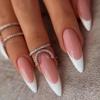 Thin Nail Rings for Women Girl Daily Fingertip Protective Cover Fashion Jewelry Double Ring Adjustable Fashion Gothic Metal Line