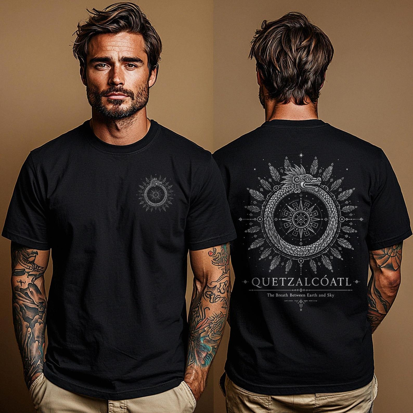 Quetzalcoatl Shirt: Aztec Feathered Serpent Tee | Mesoamerican Mythology Fan Gift | Ancient Mexico Unisex Spiritual Graphic Tee XL