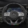 Para Capa de Volante Mercedes AMG Classe CLA GLC GLK A B C E S W212 W213 W204 W203 W123 W124 Camurça Fibra de Carbono Interior de Carro