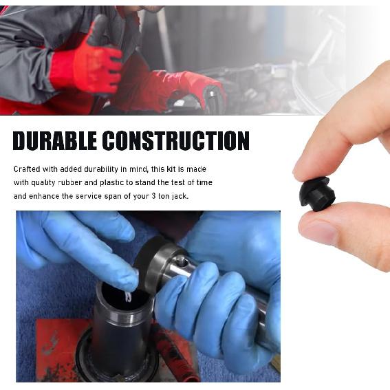 17PCS Floor Jack Seal Kit, 3 Ton Horizontal Hydraulic Jack O-Ring Seal with Oil Filler Plug, Complete Repair Set Rubber Sealing Rings Replacement