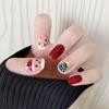 24Pcs/set Elk Pattern Christmas False Nails Christmas Snowflake Christmas Fake Nail Extension  Lady