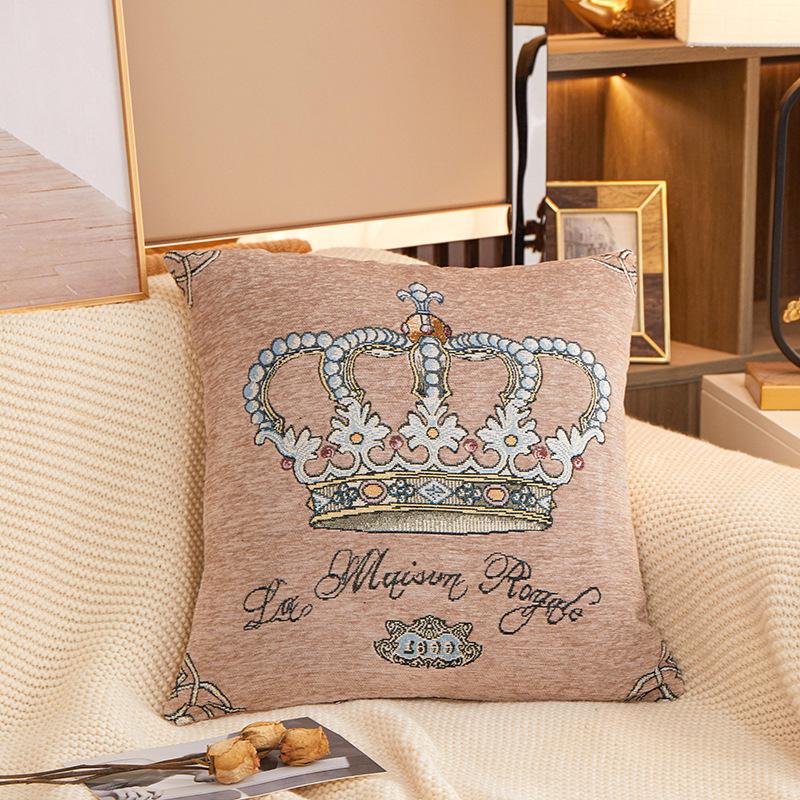

Узор Корона Прикроватная Мягкая Сумка Спинка Американская Легкая Роскошь Подушка Для Сна На Боку Средиземноморский Стиль Подушка 45x45cm pillow cover