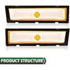GRAND ORANGE Front Side Marker Lights Chrome Bezel Amber Lens Fit Chevy Blazer GMC Jimmy Suburban C/K R Truck 1981-1991, 915558 915557 GM2551107