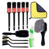 1 Set Car Cleaning Brushes Washing Glove Towel Sponge For Car Leather Air Vents Rim Cleaning Tools Detailing Brush Kit