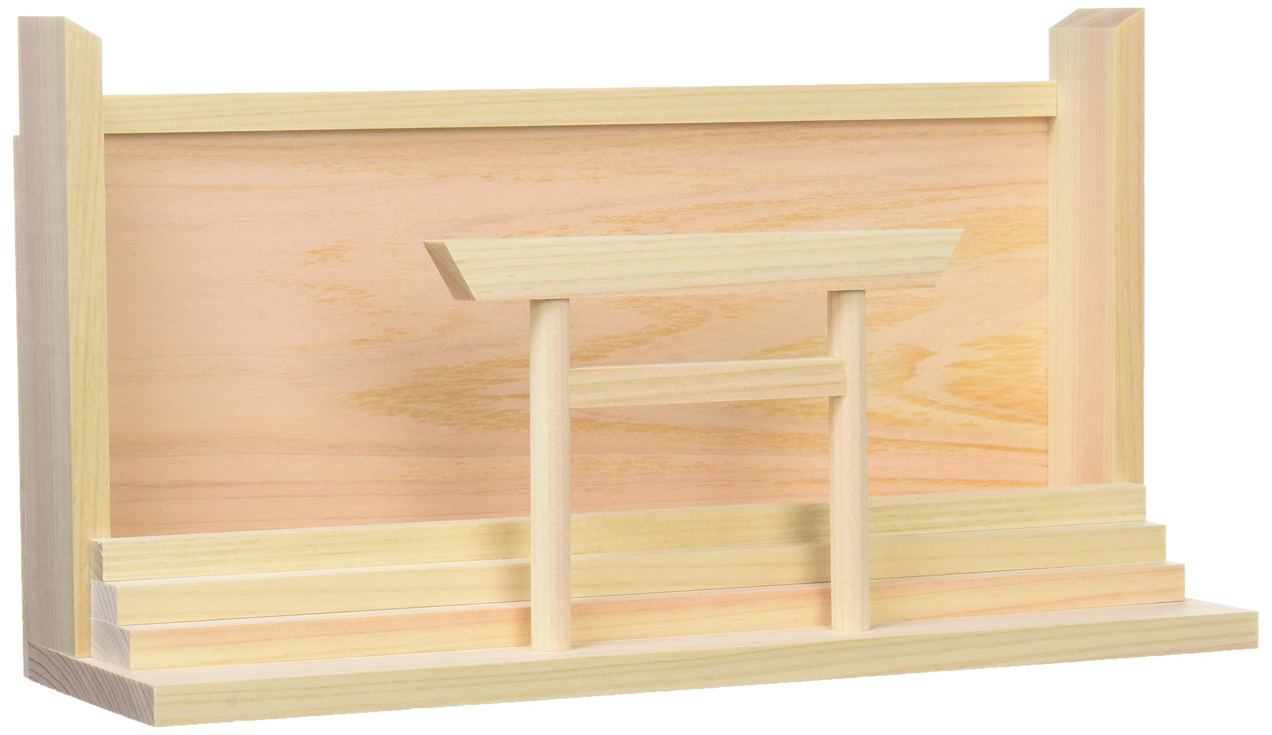 Kamidana no Sato (Shrine Village) Simple Shrine with Torii Gate, Amulet Display, Amulet Stand, Amulet Holder, Goshuincho (Shrine Stamp Book) Stand -