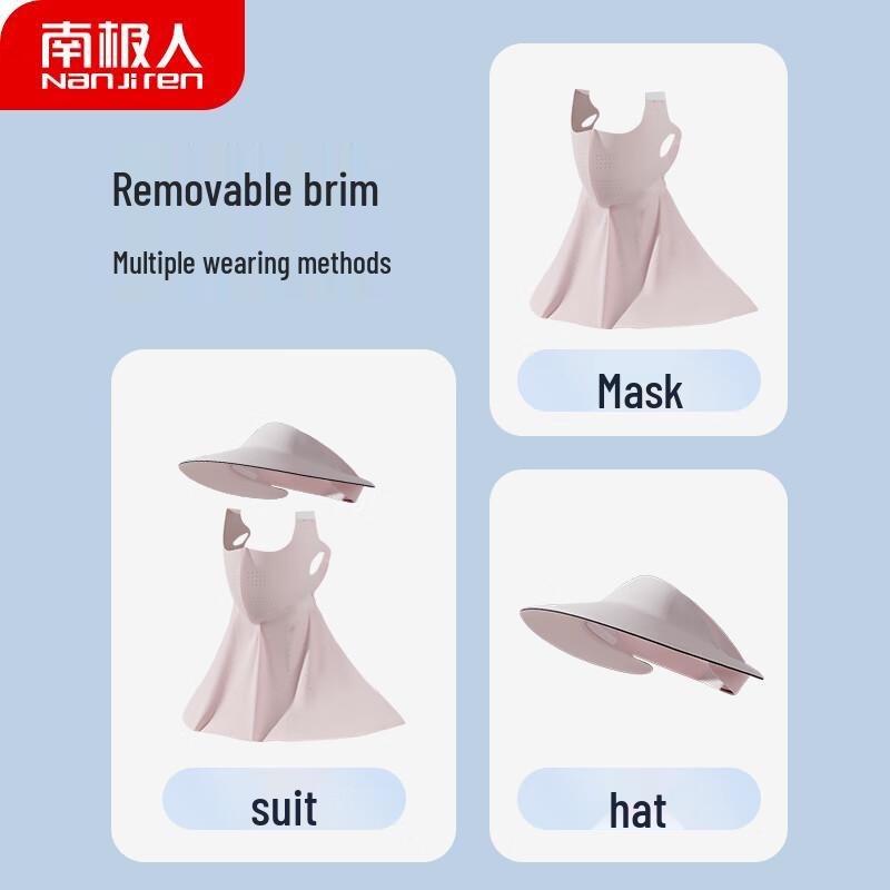 Nanjiren Women's Summer Sun Protection Visor Hat with Face & Neck Mask