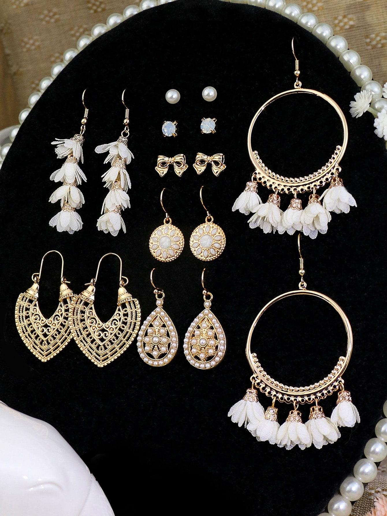 

Бохо Этнические Висячие/Круглые Серьги Для Женщин Винтажные Кисточки Модные Наборы Серег Pendientes Серьги Необычный Подвеска Циркон Fem