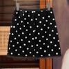 Lace Trim Polka Dot A-Line Skirt