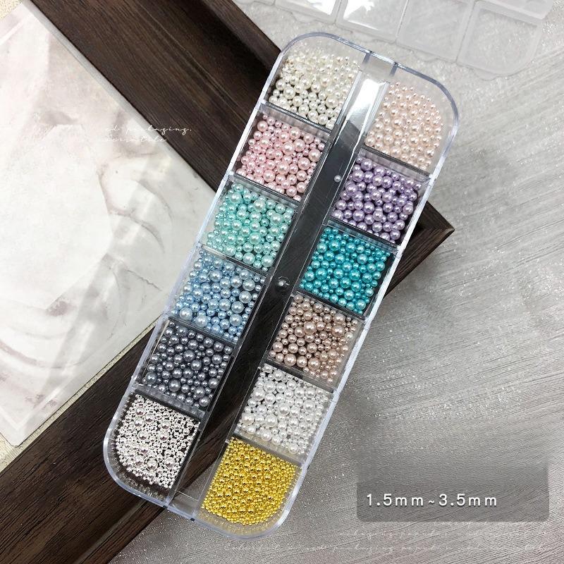 

12 ячеек Полукруглые Золотые+Серебряные Жемчужины Шармы для Ногтей Металлические Бусины с Плоской Задней Стороной Шар Смешанный Размер Жемчужины для Ногтей DIY Драгоценные Камни для Ногтей Принадлежности для Ногтей Ногти