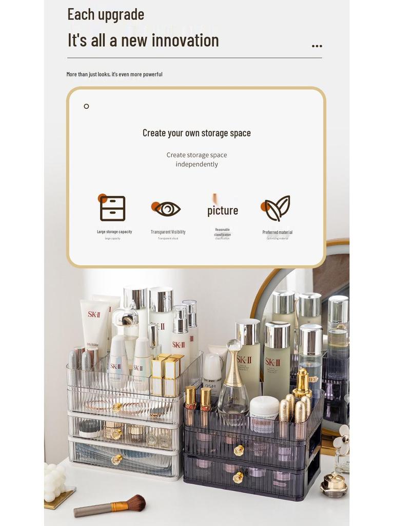 Multilayer Desktop Cosmetic & Jewelry Organizer with Drawer