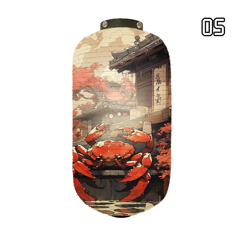 Japanese Style Paper Lantern Beautiful Crab Shrimp Printed Lanterns Sushi Hotpot Izakaya Restaurant Bar Advertising Lantern