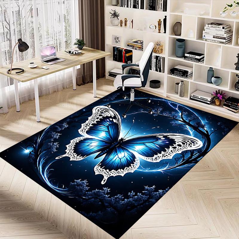 1PC Butterfly Night Extra Large Non Slip Floor Carpet, Office, Family, Bedroom, Studio Large Area Rug Indoor Rugs