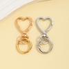 Zinc Alloy Heart Keychain with Electroplated Spring Ring and DIY Accessory Pendant