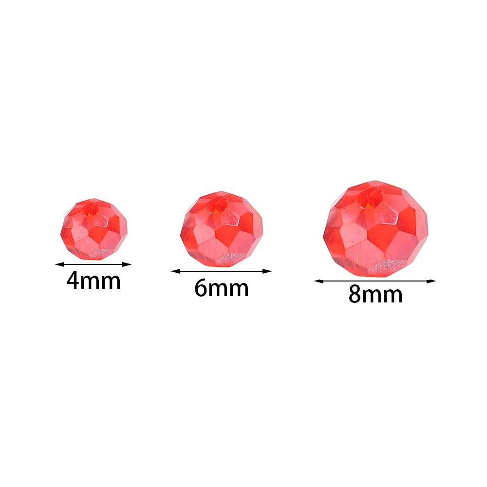 100-200pcs 4/6/8mm Mixed Color Crystal Beads Loose Spaced Flat Abacus Glass Beads For DIY Charms Bracelet Necklace Accessories