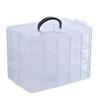 Crystal Craft Beyblade Toy Storage Case with Translucent Stylish Clear White Case, 30-Piece Dividers,